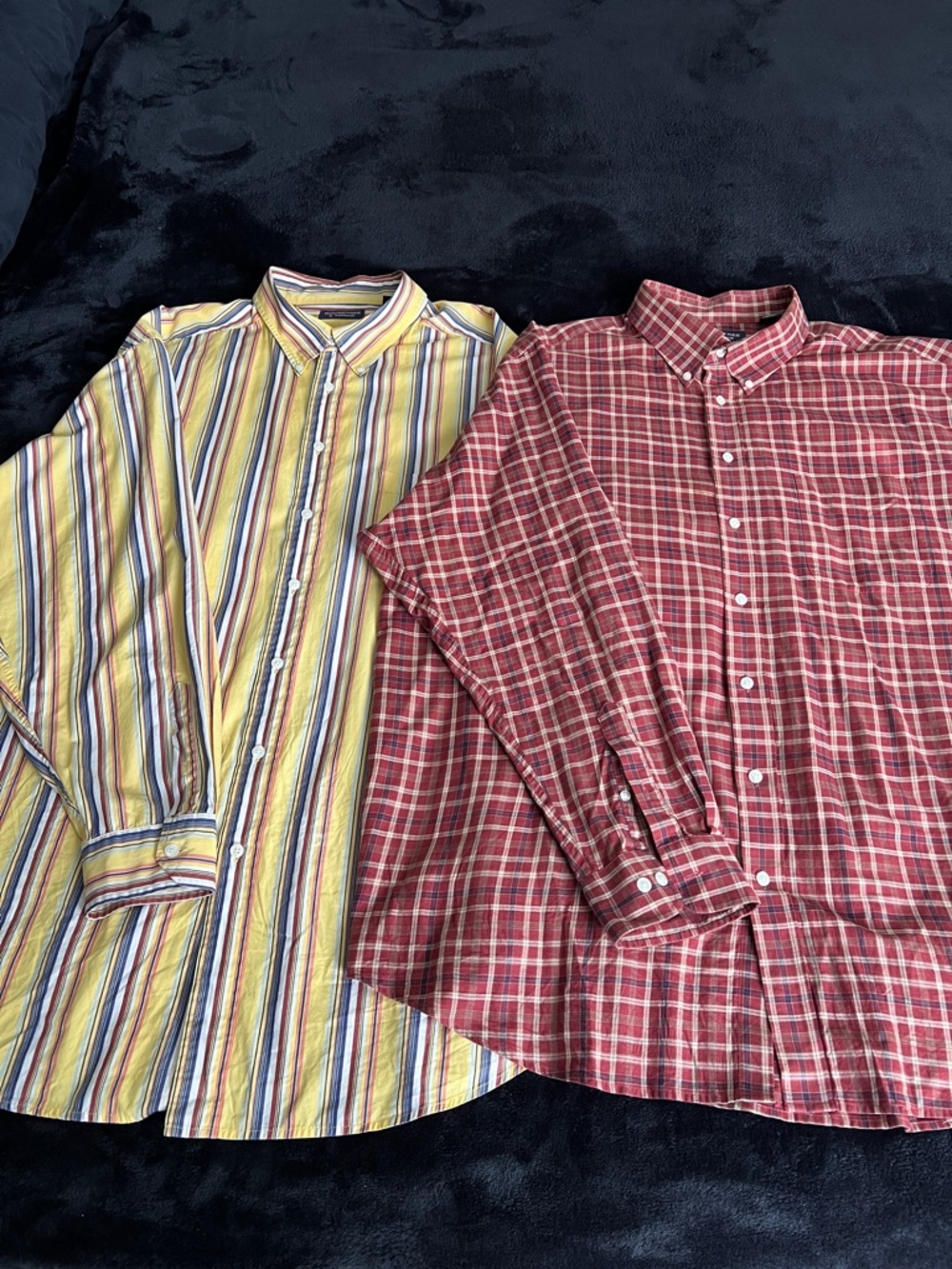 Roundtree & Yorke Yellow Multi-Stripe Button-Down Shirt